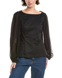 Rebecca Taylor Sheer Sleeve Top