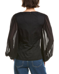 Rebecca Taylor Sheer Sleeve Top