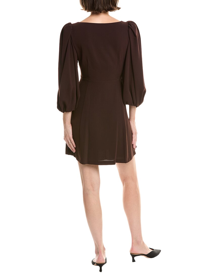 rebecca taylor cocktail dress Long Sleeve Crepe Dress Port / 4