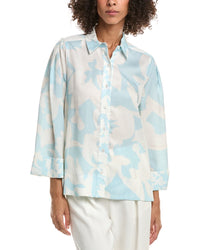 Derek Lam 10 Crosby Aissa Mixed Media Wool-Blend Top