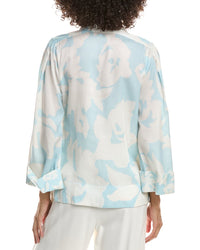 Derek Lam 10 Crosby Aissa Mixed Media Wool-Blend Top