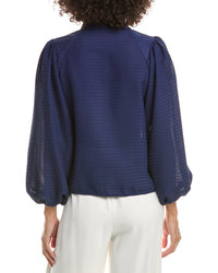 Derek Lam 10 Crosby Dianne Mini Grid Georgette Blouse