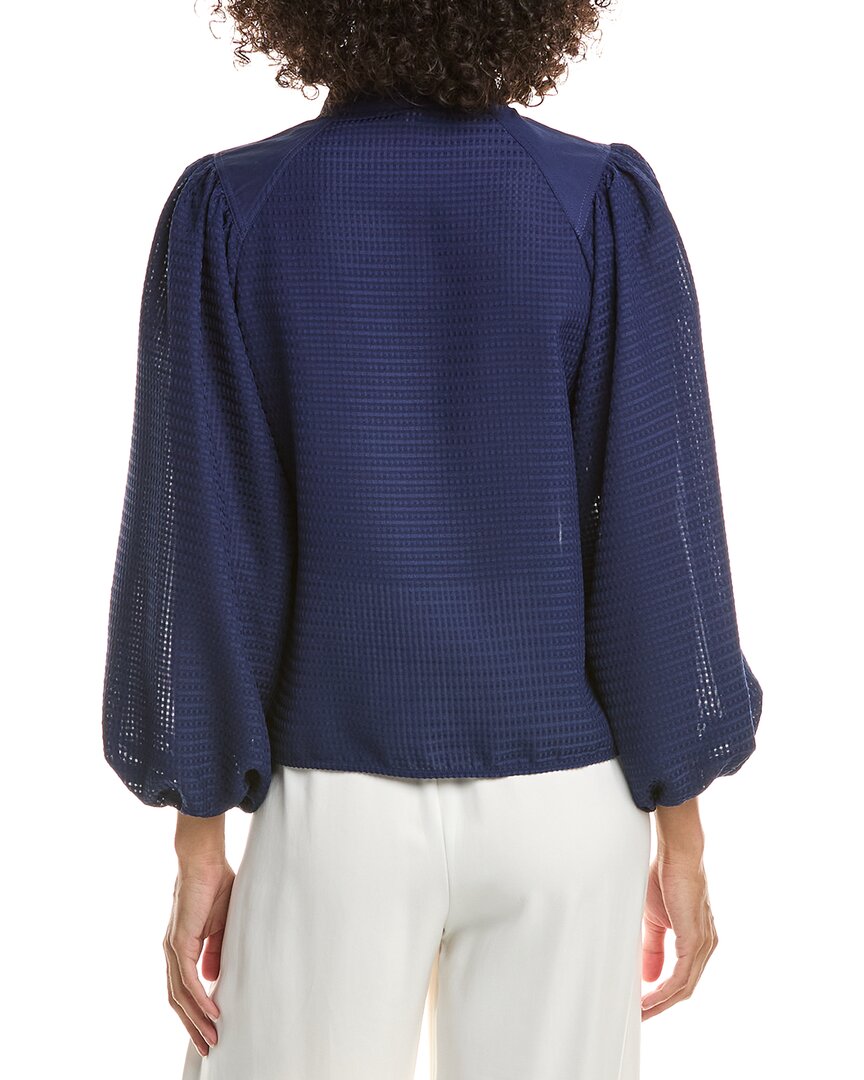 Derek Lam 10 Crosby Dianne Mini Grid Georgette Blouse