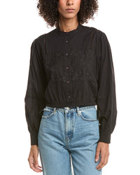 Derek Lam 10 Crosby Malory Garden Tile Eyelet Blouse