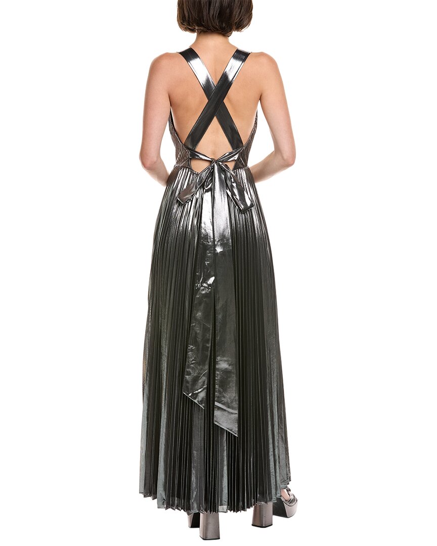 Milly Oria Pleated Lame Dress