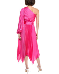 Milly Essi Solid Pleated One-Shoulder Maxi Dress