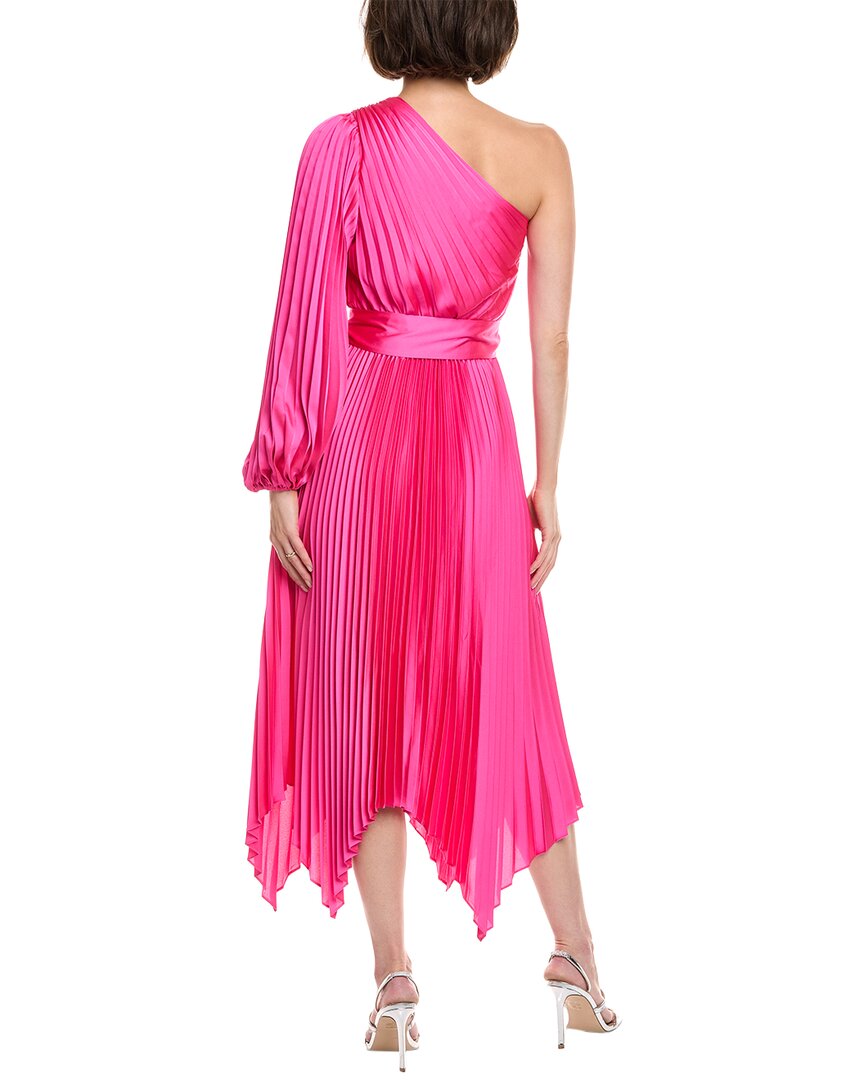 Milly Essi Solid Pleated One-Shoulder Maxi Dress