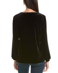 Jones New York Jones New York Embroidered Velvet Top