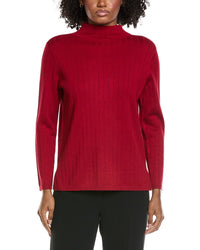 Jones New York Wide Rib Funnel Neck Sweater