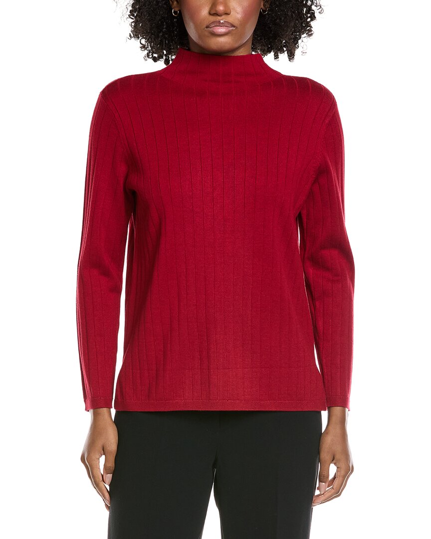 Jones New York Wide Rib Funnel Neck Sweater