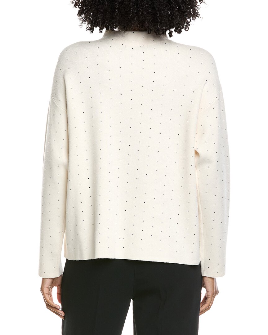 Jones New York Funnel Neck Rhinestone Sweater