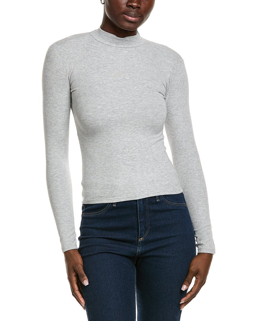 Perfectwhitetee Mock Neck Rib T-Shirt
