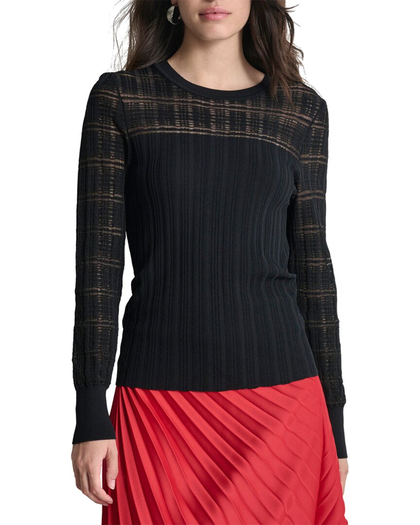 Dkny Sheer Plaid Sweater