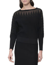 Dkny Patterned Sheer Sweater