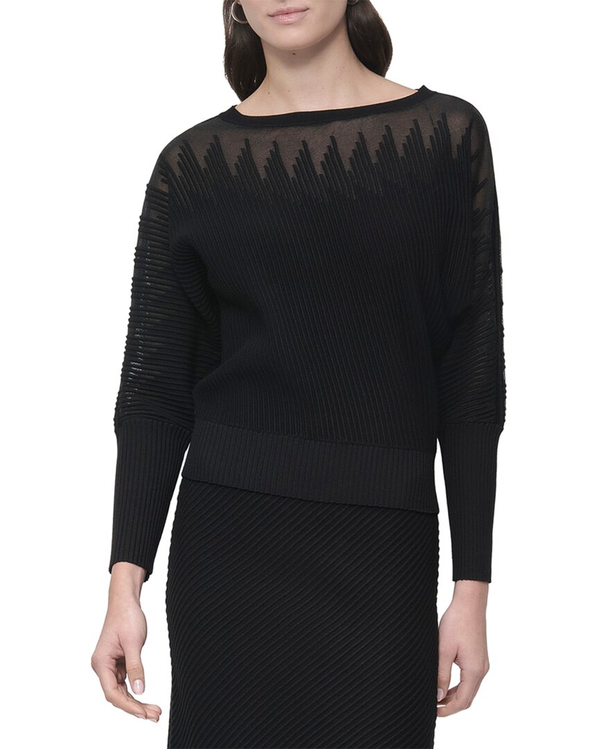 Dkny Patterned Sheer Sweater