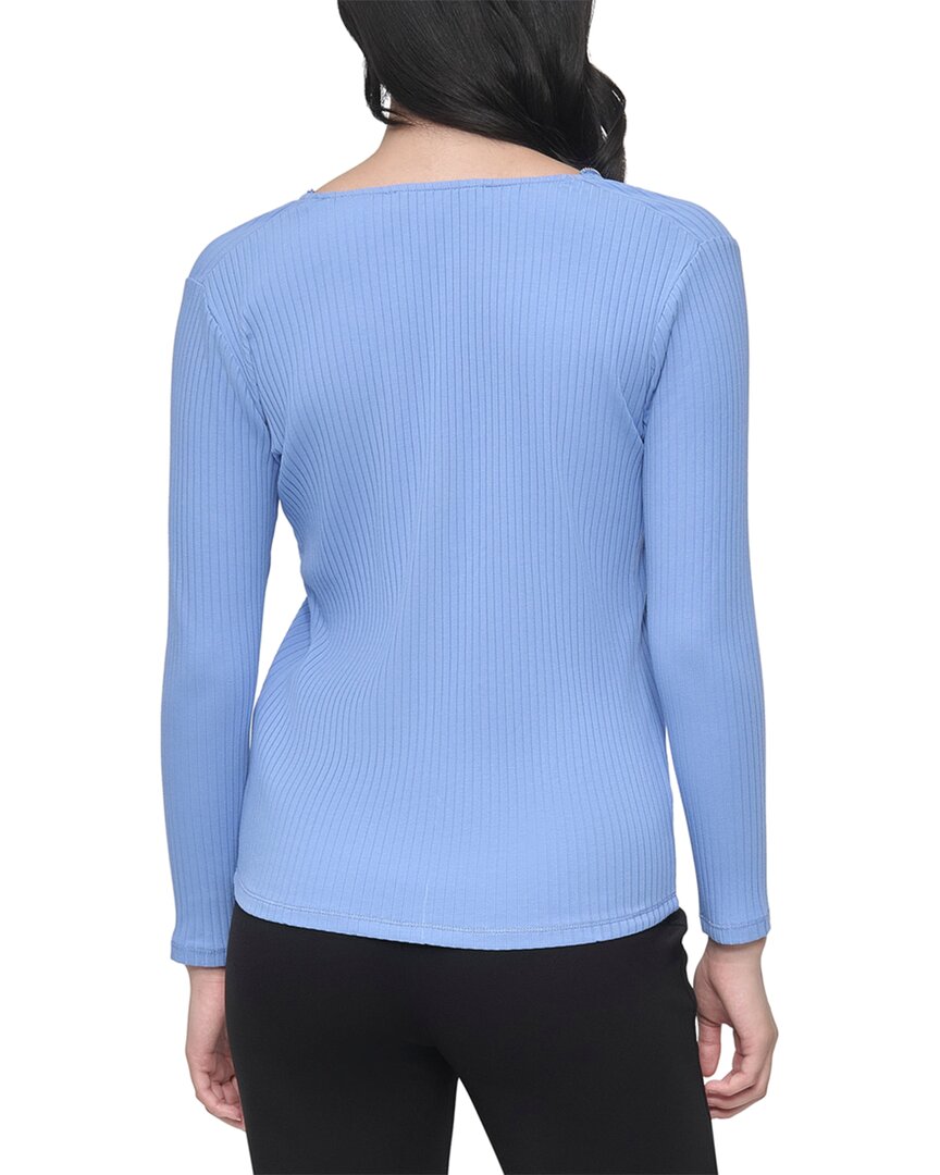 Dkny Zip V-Neck Top