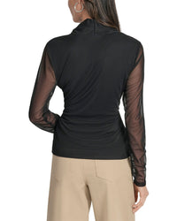Dkny Mesh V-Neck Top
