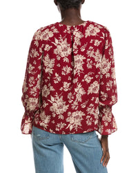 Cece Smocked Flounce Sleeve Blouse