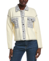 Nanette Nanette Lepore Tweed Trim Cardigan