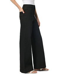 Joe's Jeans Wide Leg Black Rinse Trouser Hem Jean