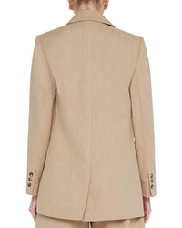 L’Agence Aimee Relax Double Breasted Linen-Blend Blazer