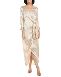 L’Agence Kadi Long Silk Wrap Dress