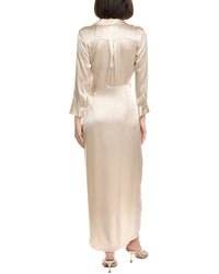 L’Agence Kadi Long Silk Wrap Dress
