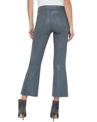 L'agence Kendra High-Rise Crop Dark Shadow Coated Crop Flare Jean