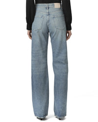 Paige Petite Sawyer Vanda Distressed Wide Leg Jean
