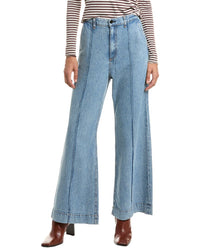 Askk Ny Pintuck Linen-Blend Loma Wide Leg Jean