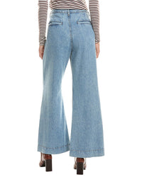 Askk Ny Pintuck Linen-Blend Loma Wide Leg Jean