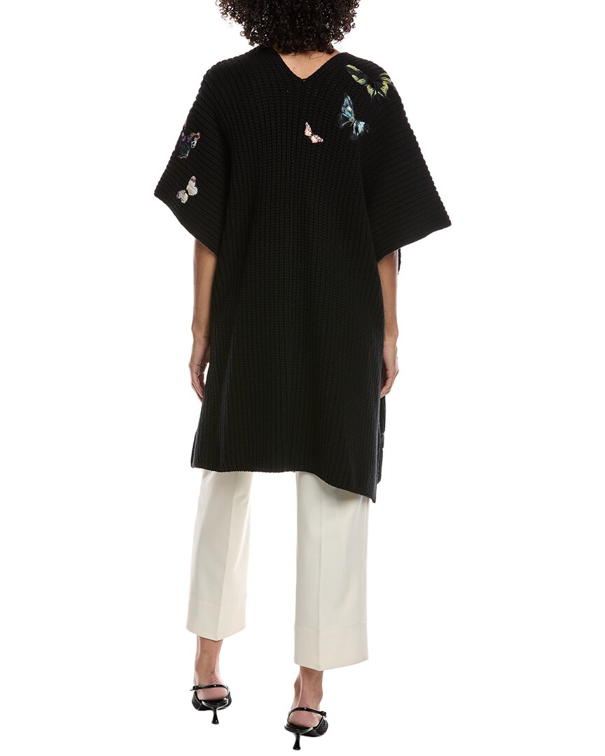 Valentino Embroidered Wool Poncho