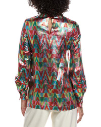 Valentino Metallic Logo Silk-Blend Shirt