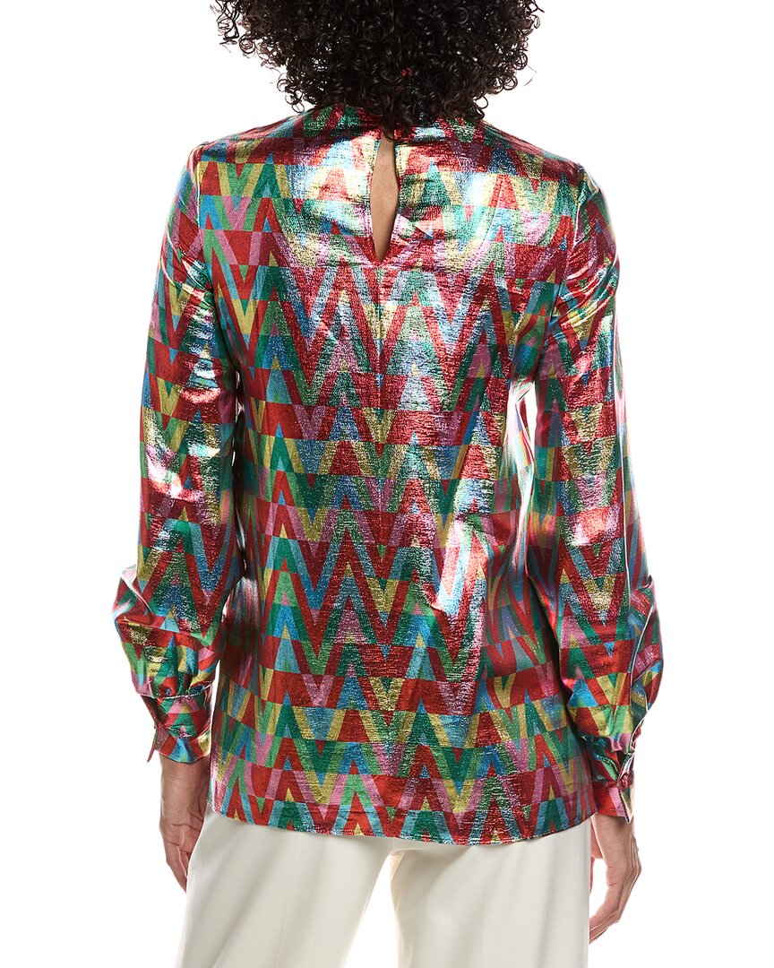 Valentino Metallic Logo Silk-Blend Shirt