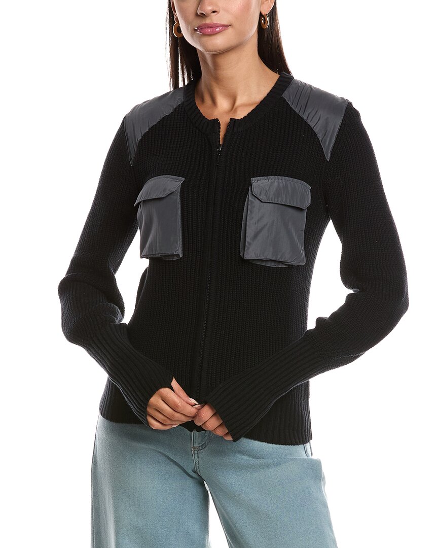 Minnie Rose Shaker Utility Zip Cashmere-Blend Jacket