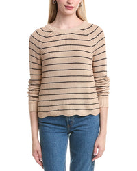 Cotton By Autumn Cashmere Striped Shaker Rib Sweater