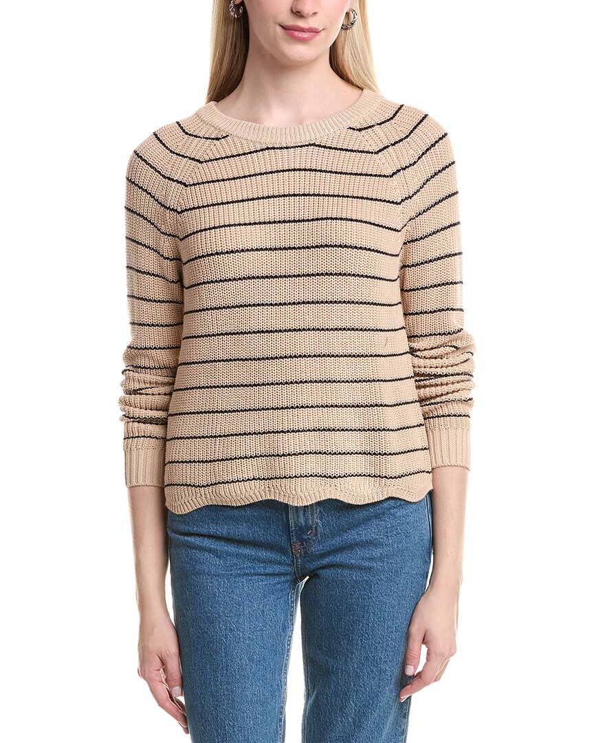 Cotton By Autumn Cashmere Striped Shaker Rib Sweater