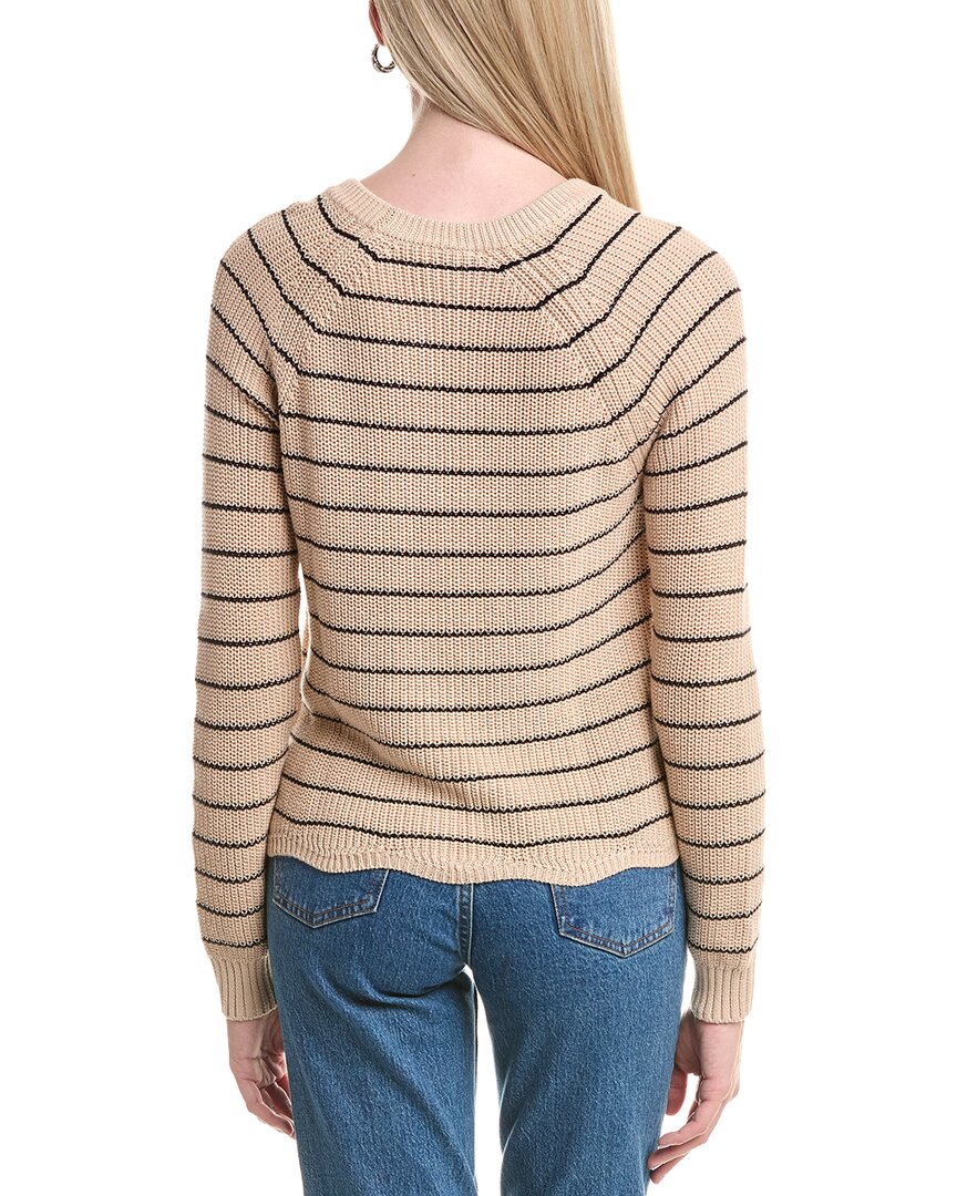 Cotton By Autumn Cashmere Striped Shaker Rib Sweater