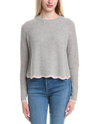 Autumn Cashmere Tipped Scallop Shaker Cashmere Sweater