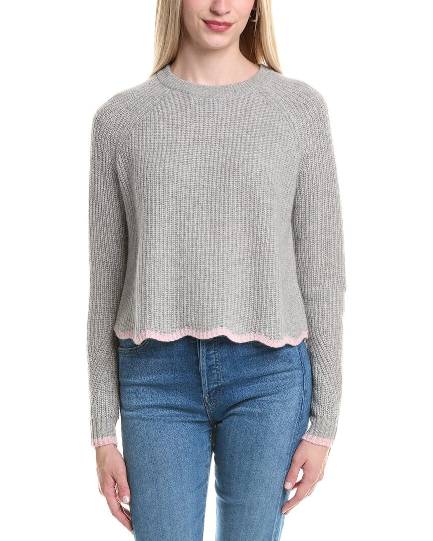 Autumn Cashmere Tipped Scallop Shaker Cashmere Sweater
