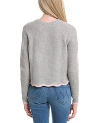 Autumn Cashmere Tipped Scallop Shaker Cashmere Sweater