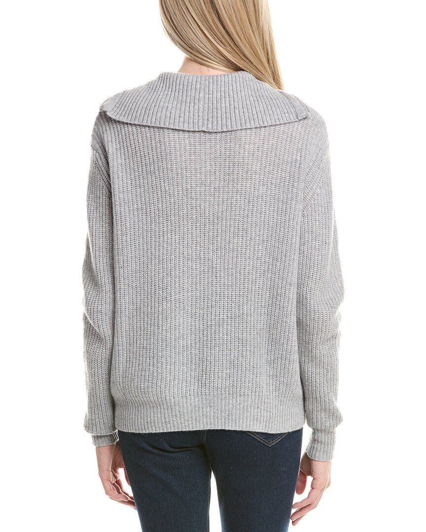 Autumn Cashmere Shaker 1/2-Zip Mock Neck Cashmere Sweater