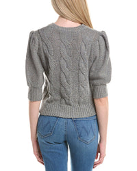 Autumn Cashmere Puff Sleeve Cable Cashmere & Wool-Blend Sweater