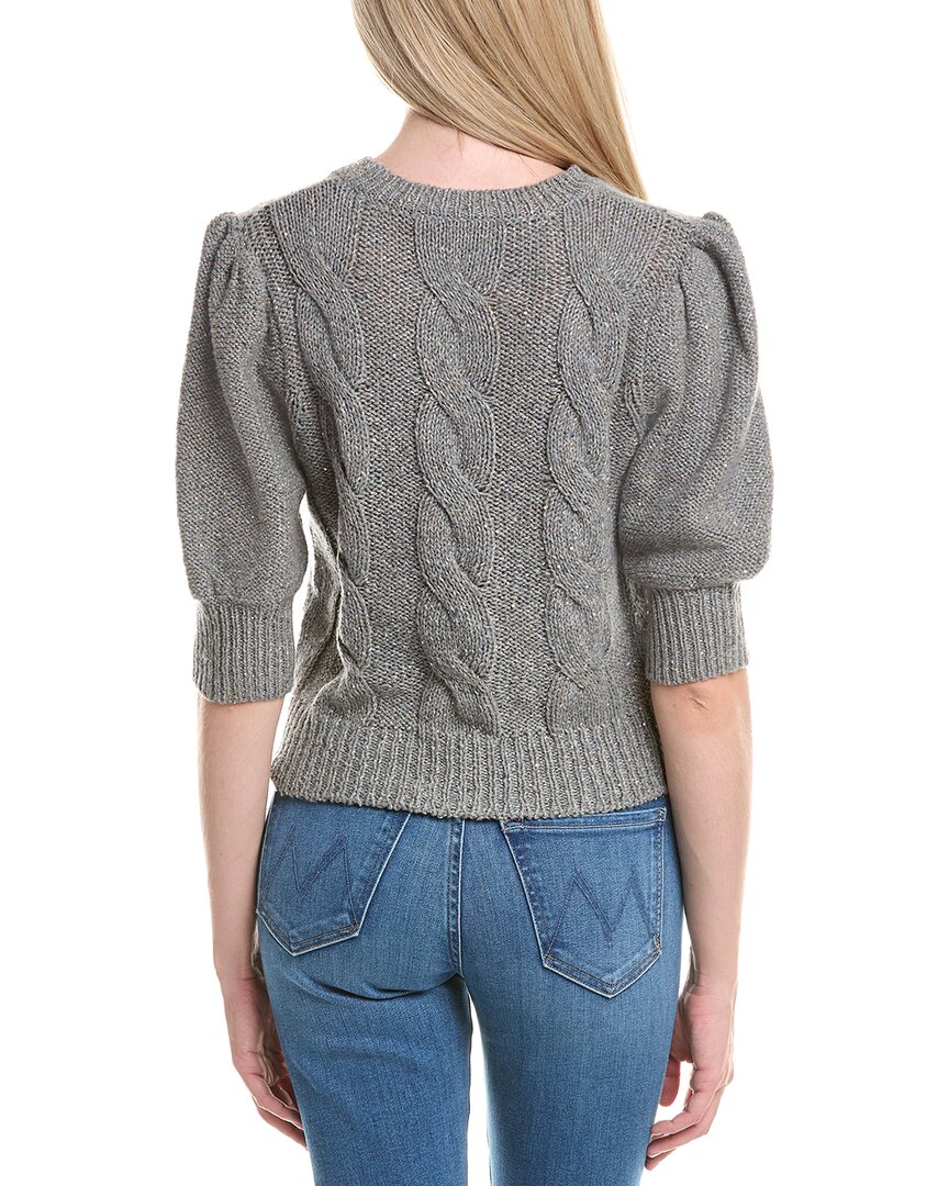 Autumn Cashmere Puff Sleeve Cable Cashmere & Wool-Blend Sweater