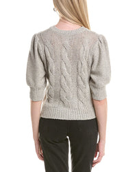 Autumn Cashmere Puff Sleeve Cable Cashmere & Wool-Blend Sweater
