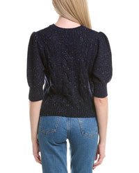 Autumn Cashmere Puff Sleeve Cable Cashmere & Wool-Blend Sweater