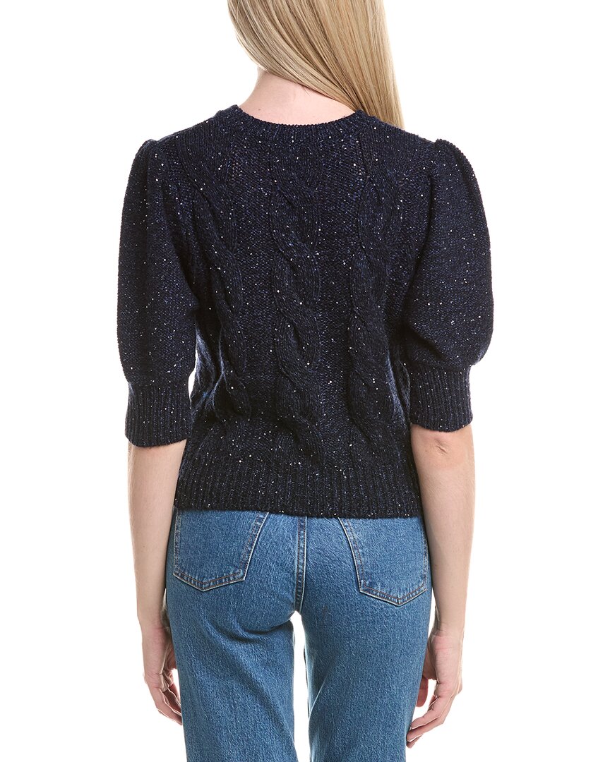Autumn Cashmere Puff Sleeve Cable Cashmere & Wool-Blend Sweater