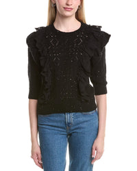 Autumn Cashmere Pointelle Cashmere-Blend Sweater