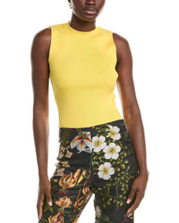 Oscar De La Renta Silk-Blend Rib Tank