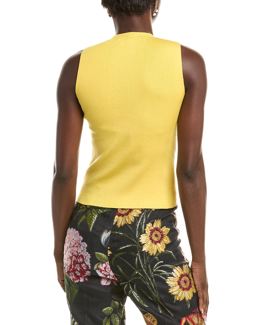 Oscar De La Renta Silk-Blend Rib Tank